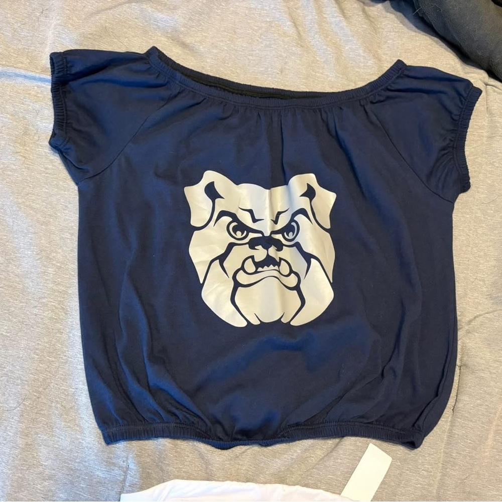 Butler Bulldogs Navy Blue Women's Top with Bulldog Graphic